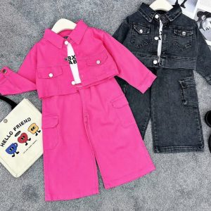 Girls' Jean Top & Baggy Trouser Set - Trendy & Comfortable    MOQ 3