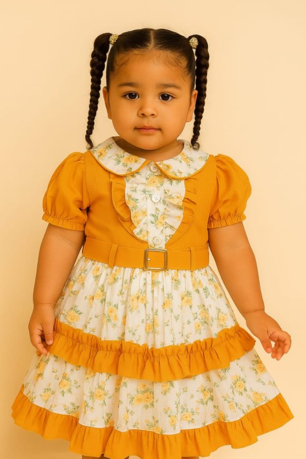 Elegant Flowered Girl’s Gown (Ages 3–7 Years)