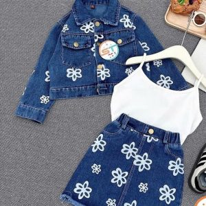 Girl top & short, 3pcs set 1-7 years 23,000